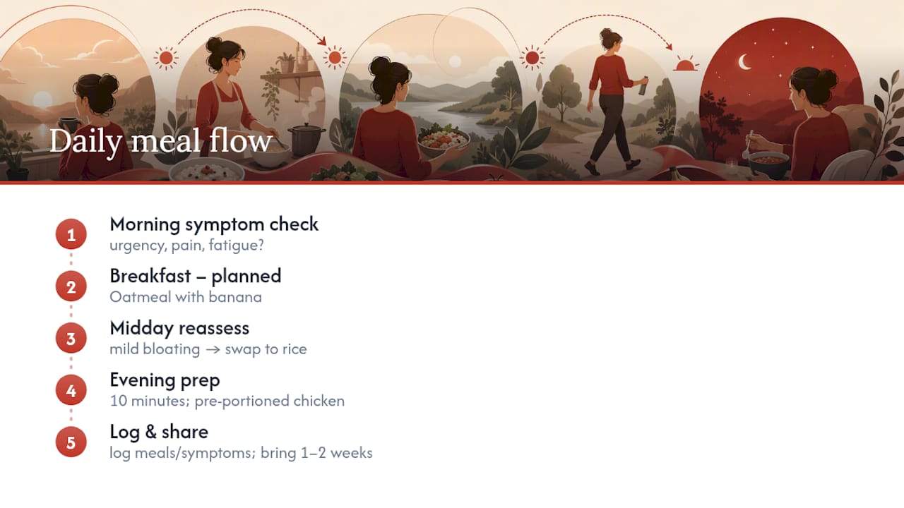 Meal plan adjustment and tracking flow