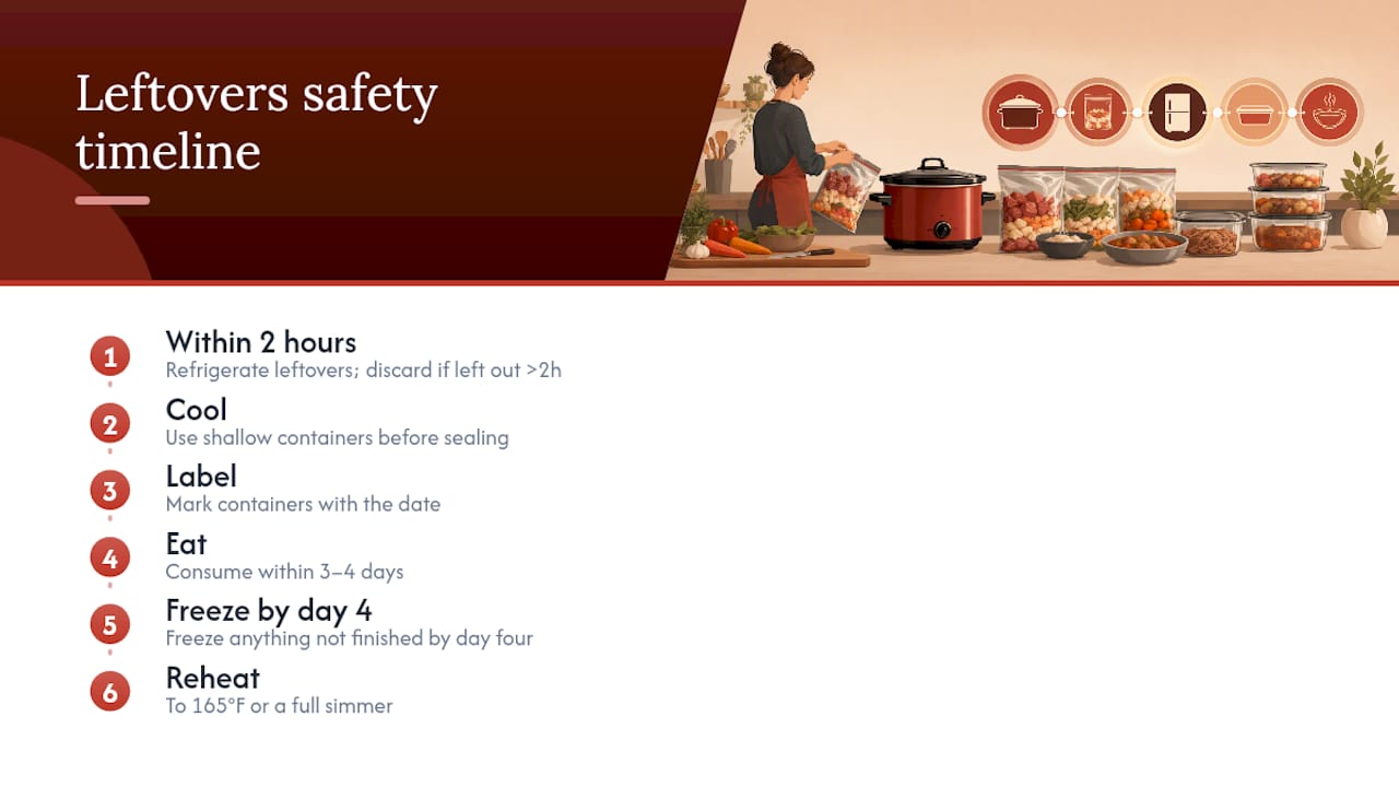 Slow cooker leftover safety timeline