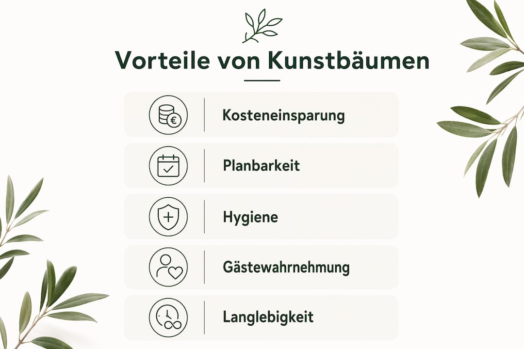Infografik: Warum hochwertige Kunstpflanzen in Hotels echte Vorteile bieten