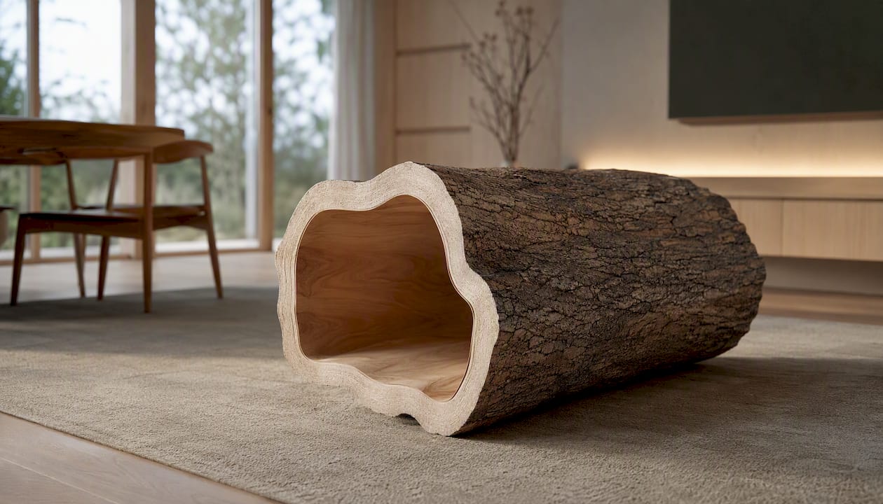 Künstlicher Baumstamm mit hochwertiger Azaleenholz-Optik