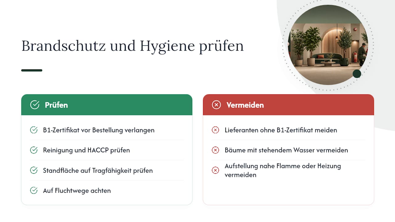 Welche Brandschutz- und Hygieneprüfungen sind vor dem Kauf nötig? — overview diagram