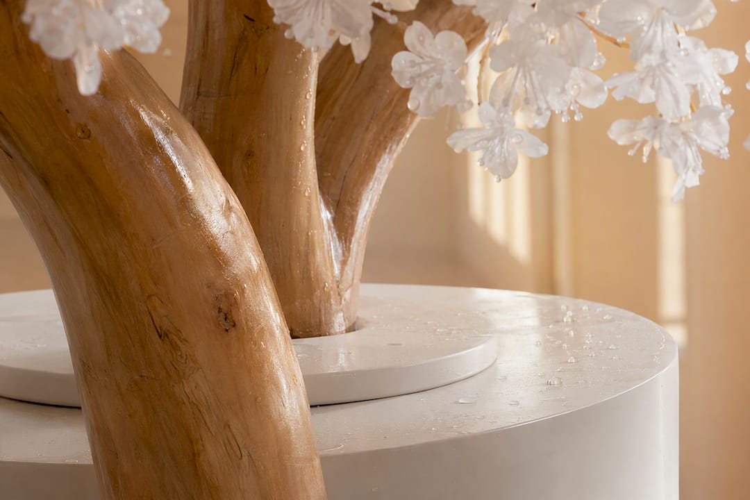 Detailaufnahme von besonders hygienischen Materialien, wie sie bei künstlichen Bäumen verwendet werden.