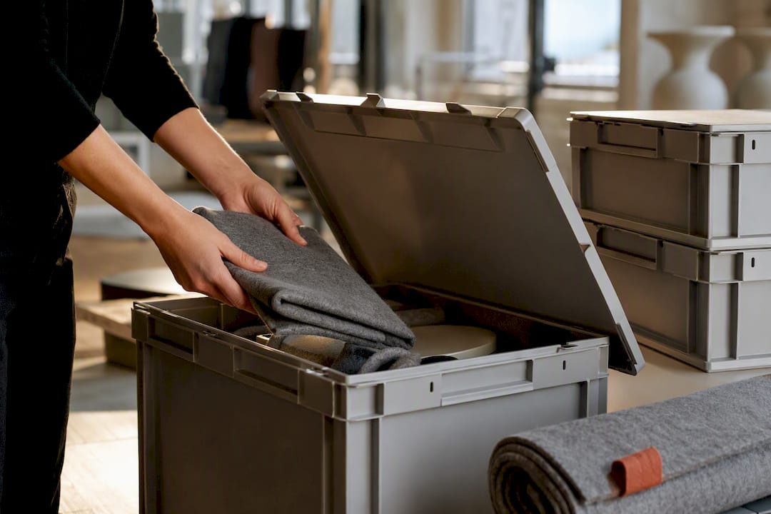 Wiederverwendbare Polsterung in der Mehrwegkiste
