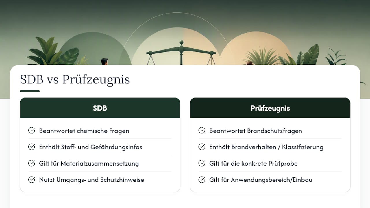 Abgleich von Sicherheitsdatenblatt und Prüfbericht