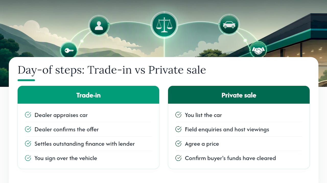 Private sale and trade-in process comparison