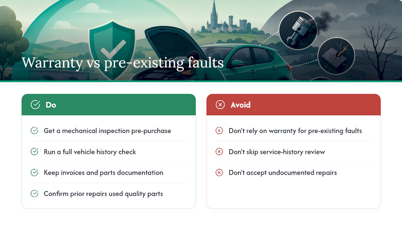 Do warranties cover known issues or previous repairs? — overview diagram