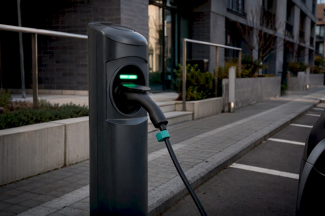 Kerbside charger outside Irish apartment