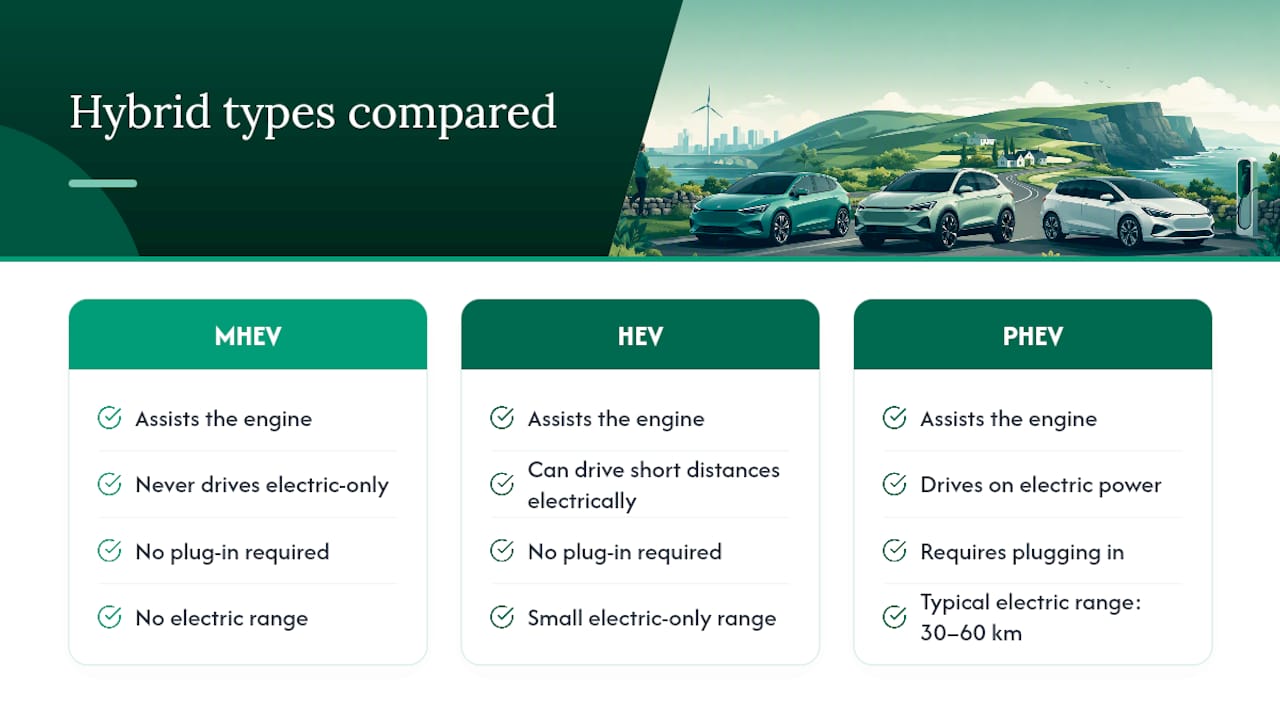 Mild, full and plug-in hybrid differences