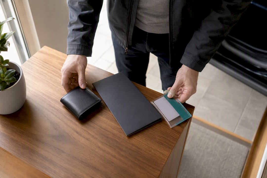 Buyer preparing documents for vehicle handover