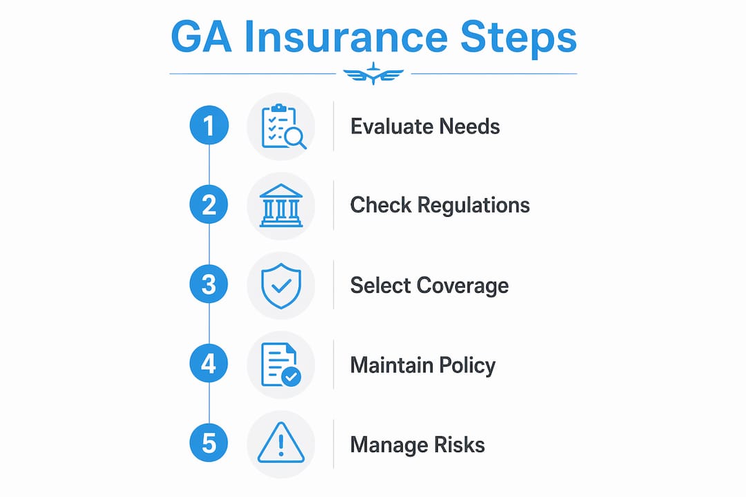 Infographic showing general aviation insurance steps