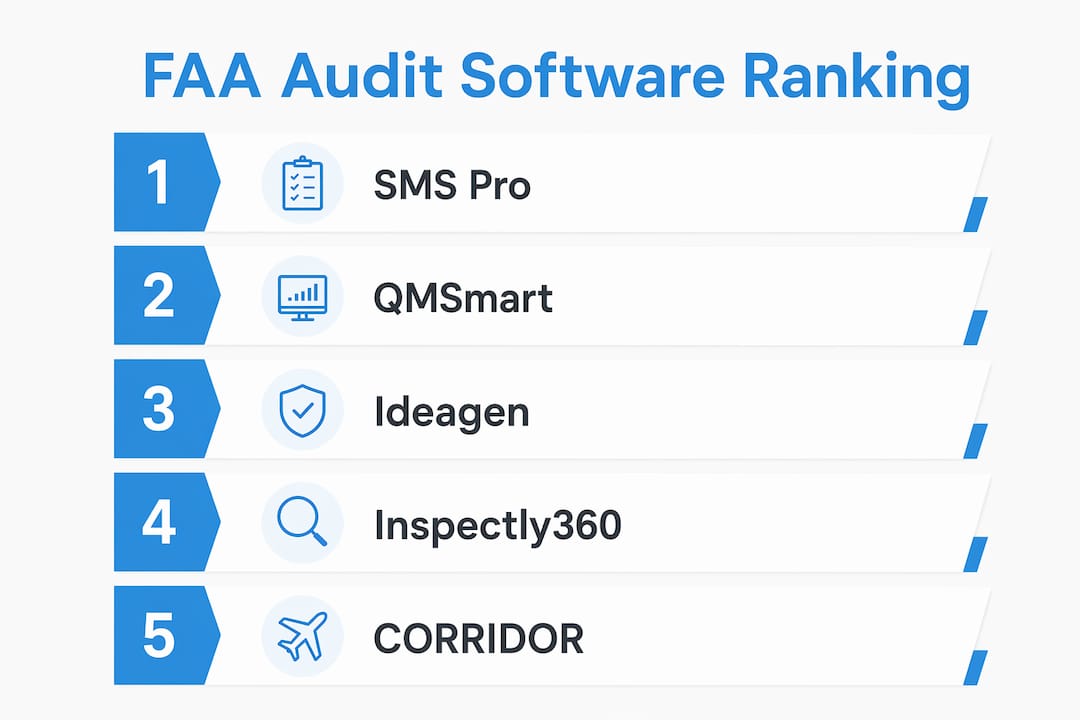 Infographic showing ranked FAA audit software