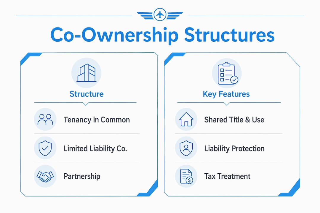 Infographic comparing aircraft co-ownership structures