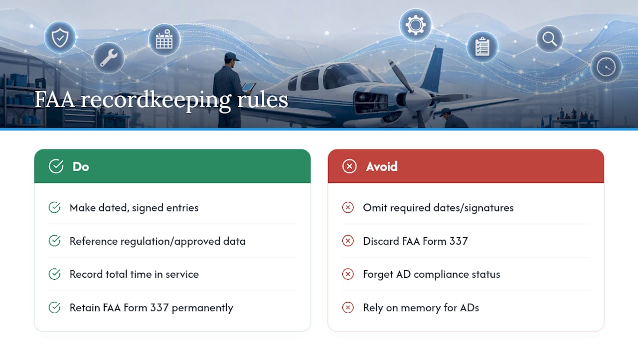 What Are the FAA Recordkeeping Requirements for GA Maintenance? — overview diagram