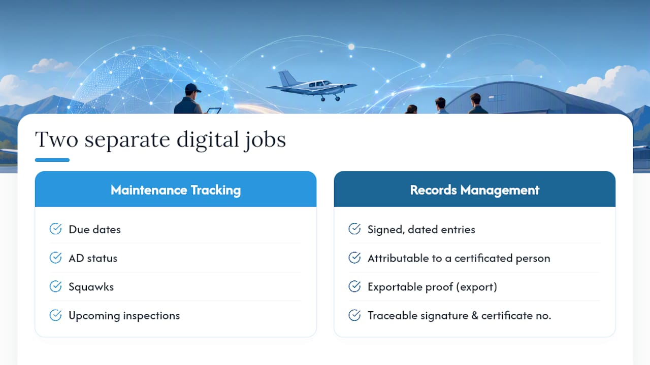 Maintenance tracking versus records management comparison