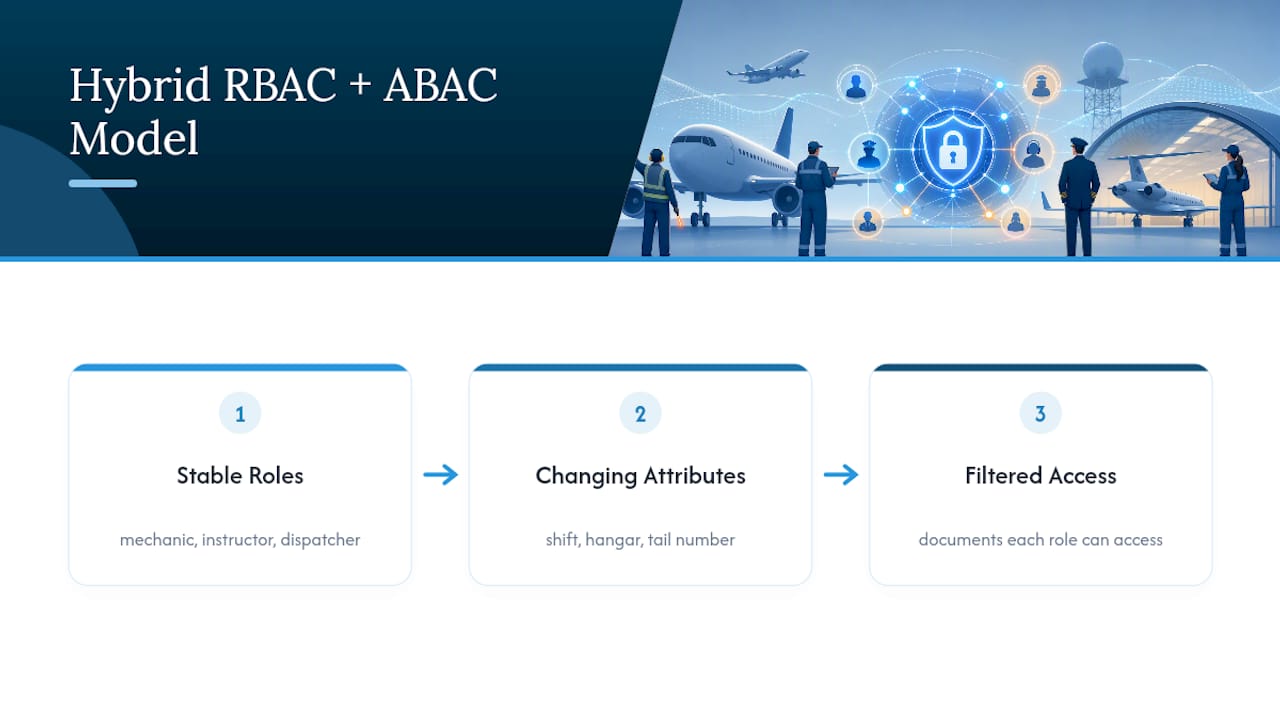 Hybrid RBAC and ABAC access model