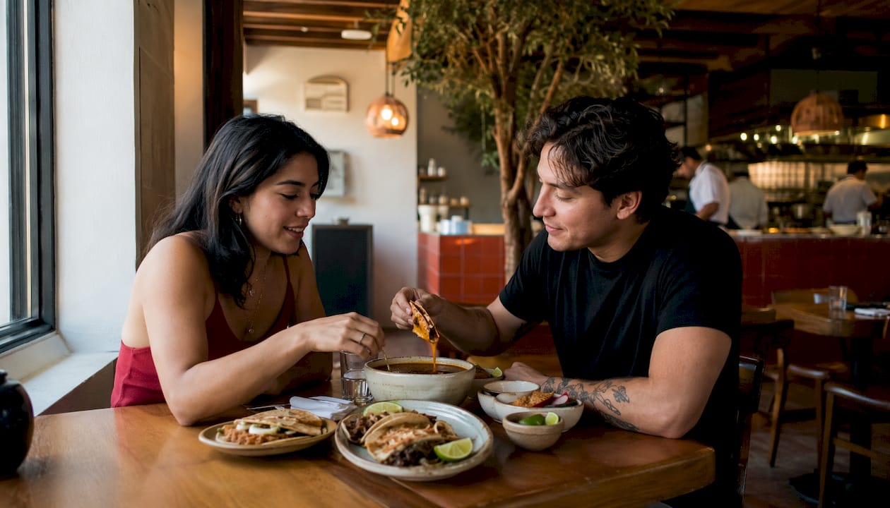Modern restaurant serving birria fries and mulitas