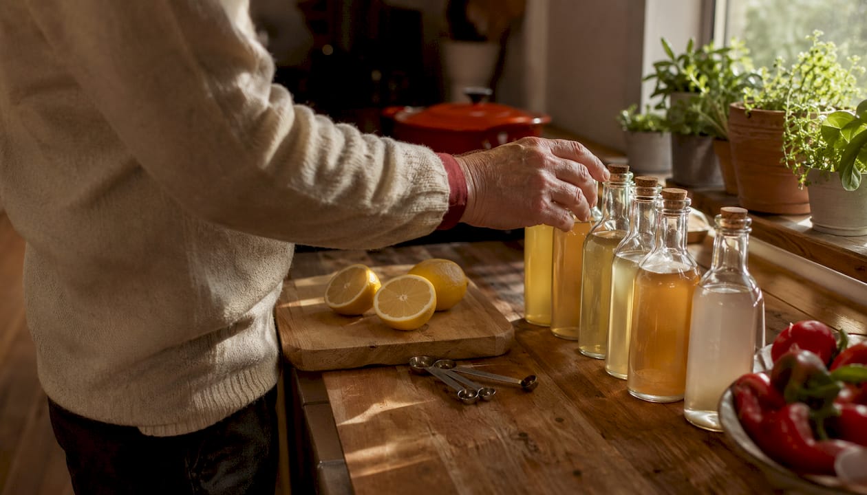 Man choosing acid for buttermilk substitute