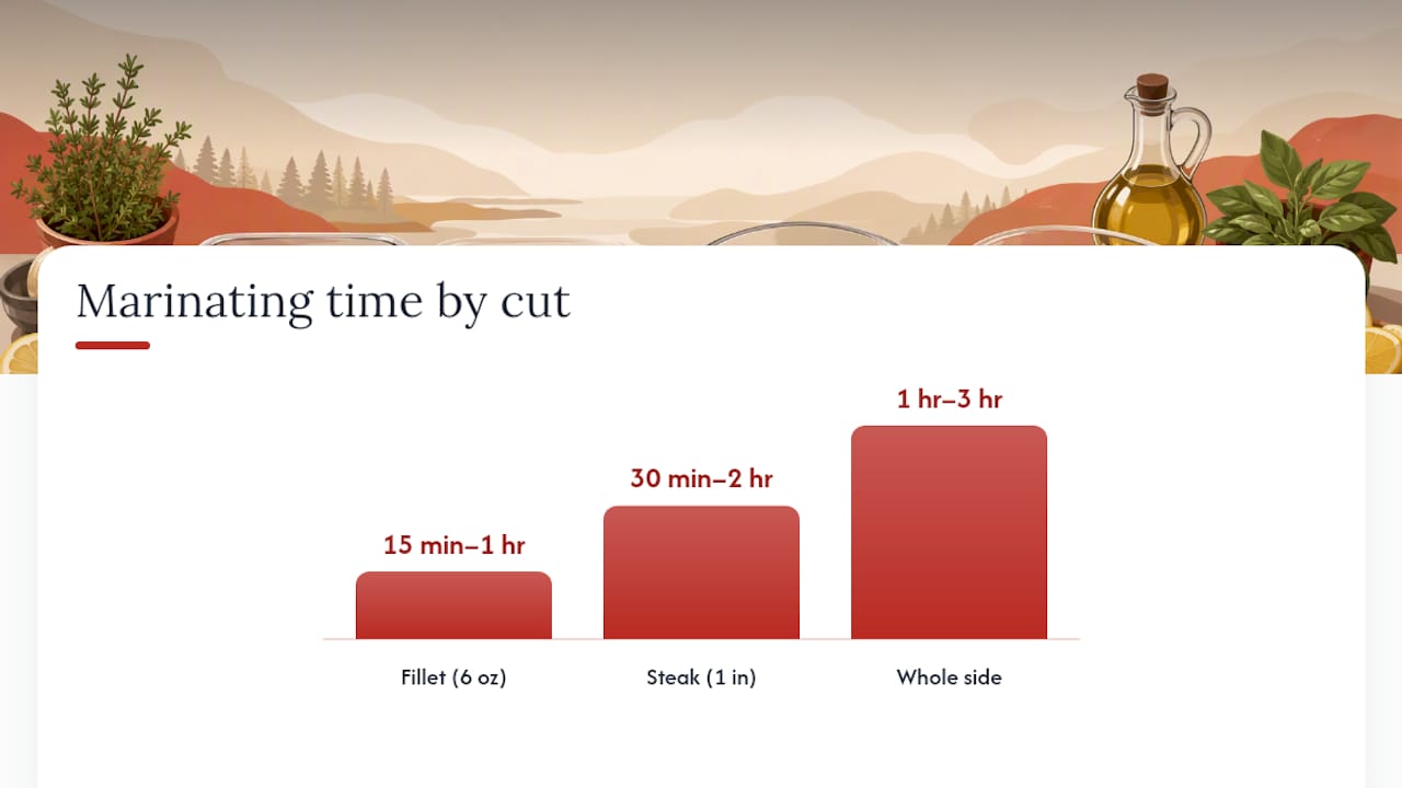 Marinating times chart for salmon cuts