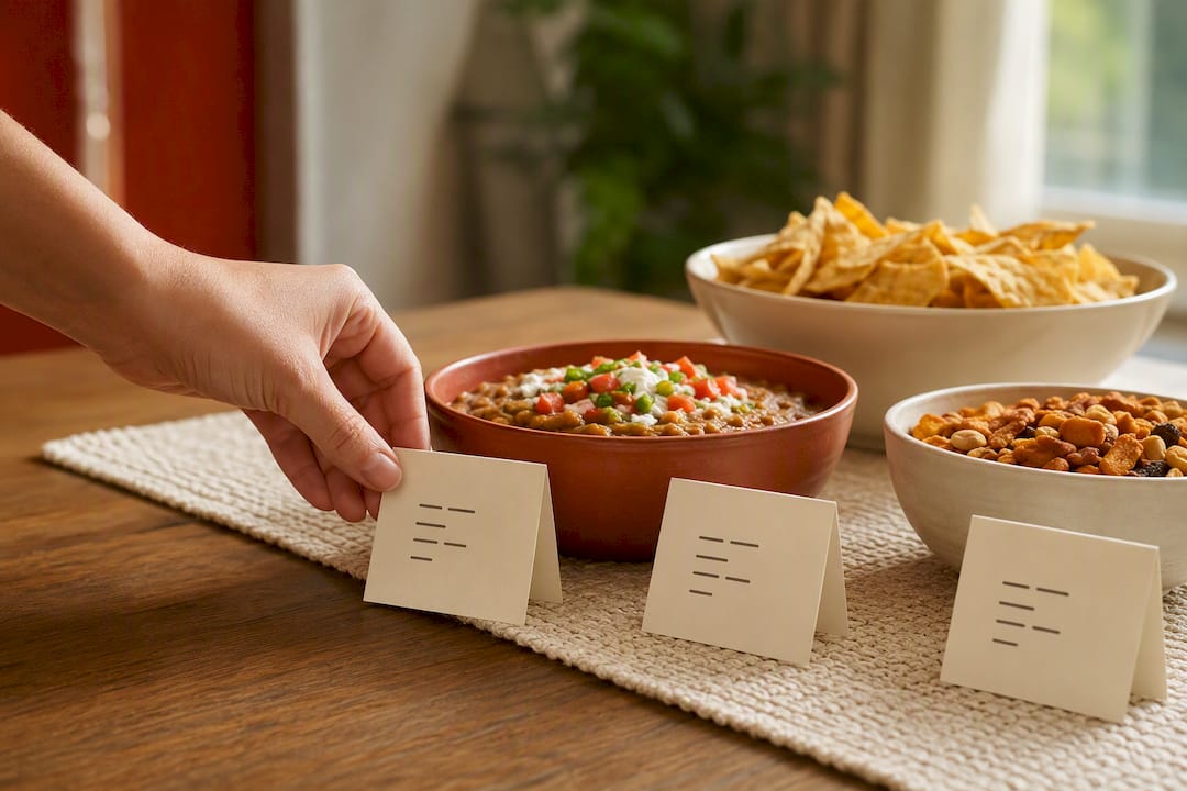 Host labeling dishes for guest dietary needs