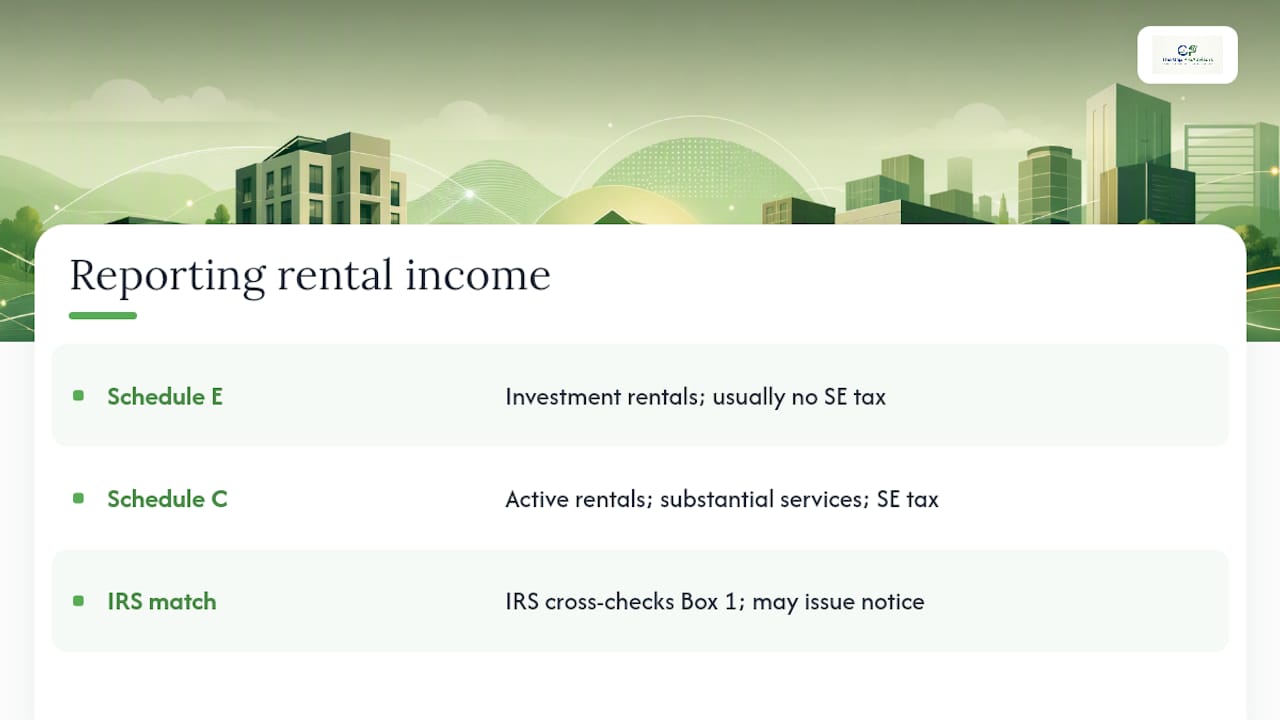 How do recipients report rental income on their tax returns? — overview diagram