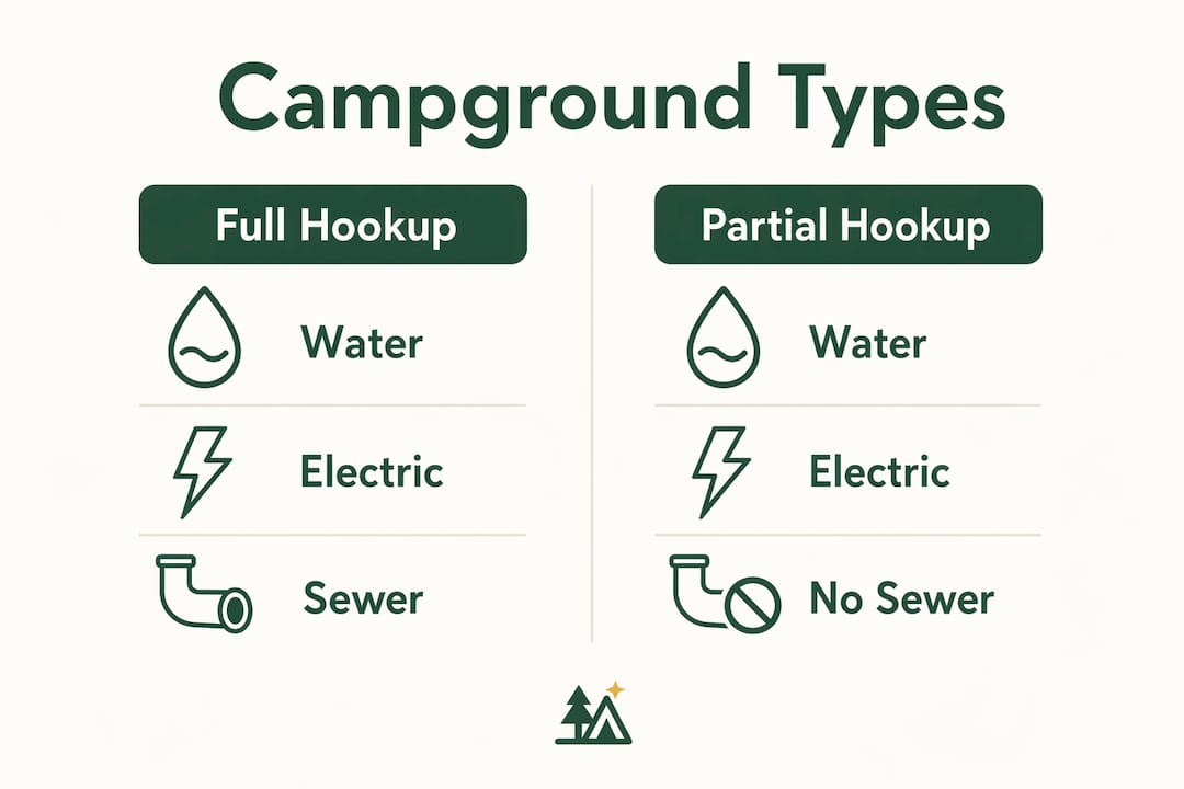 Infographic comparing campground hookup types