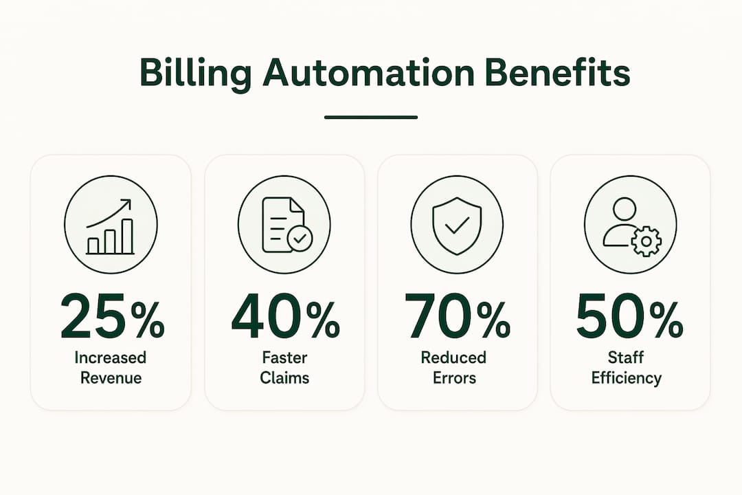 Infographic showing key benefits of billing automation
