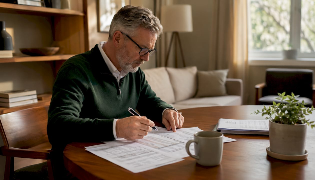 Hands reviewing medical billing financial reports