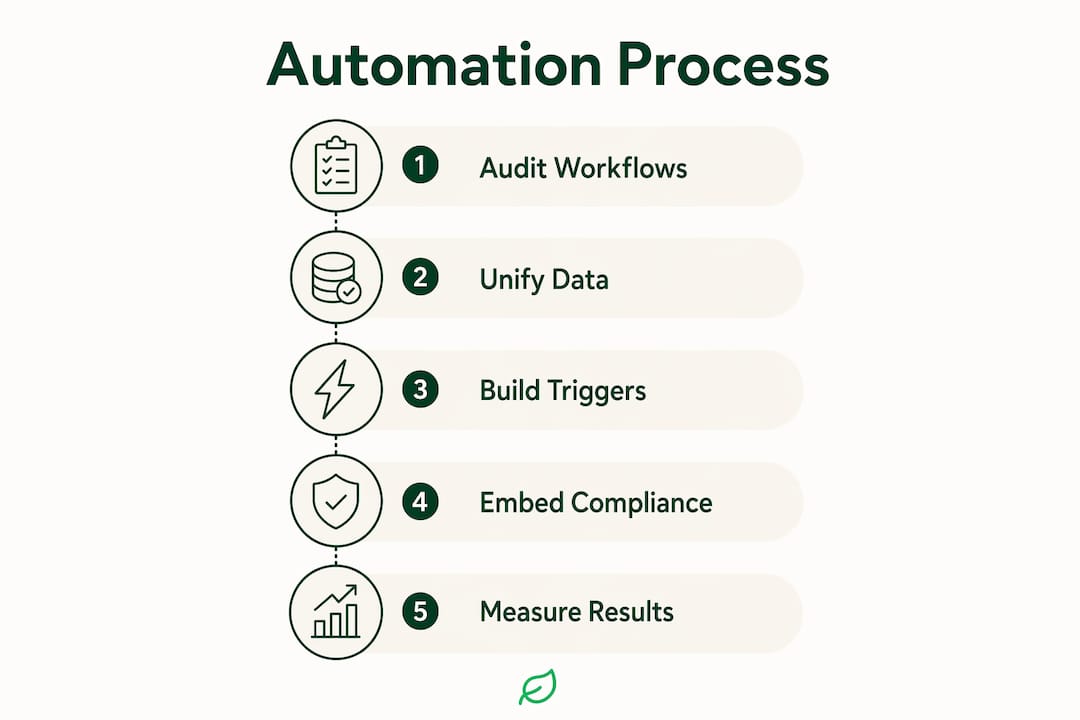 Infographic showing customer automation process steps