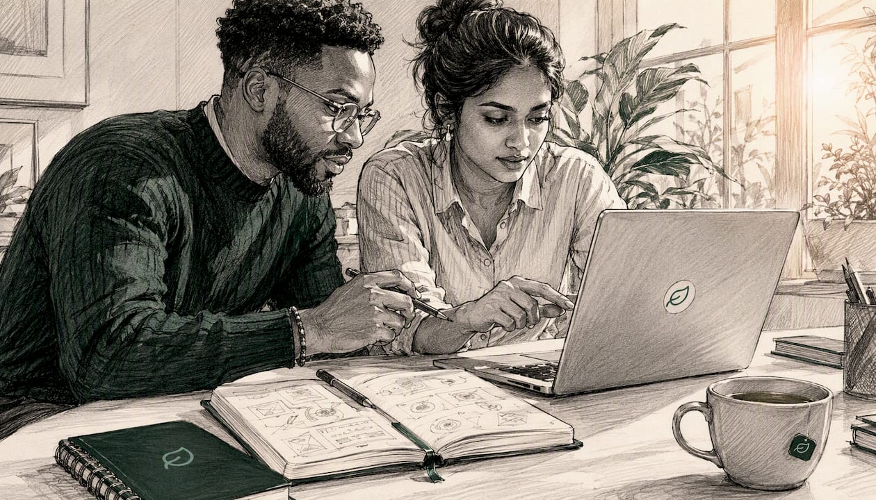 Colleagues discussing AI automation in workspace