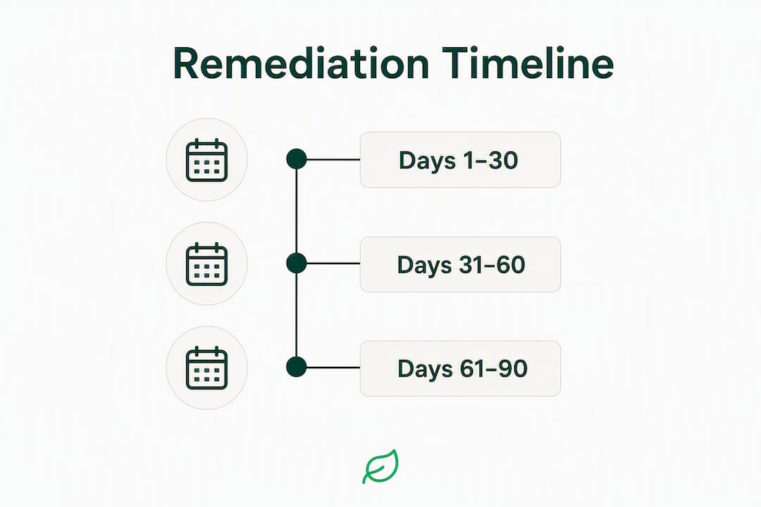 Infographic showing ADA remediation timeline steps