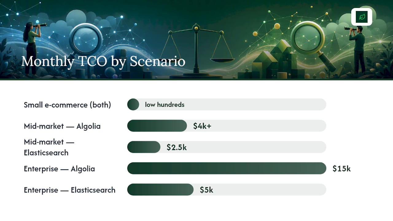 Total cost of ownership comparison for Algolia and Elasticsearch