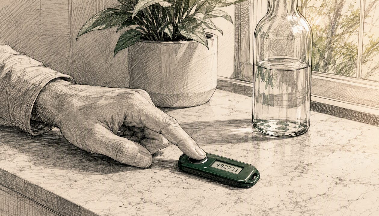 Hand holding security token device