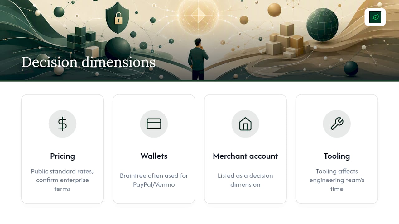 Comparison diagram of Stripe and Braintree features
