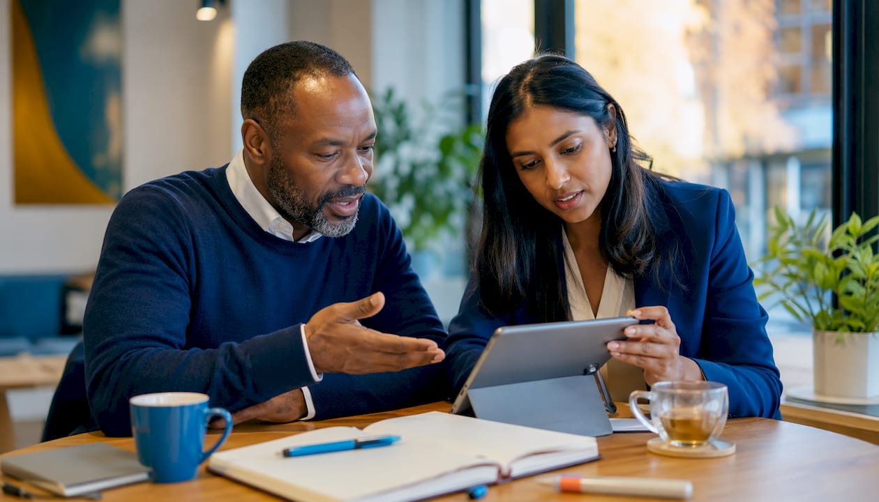 Two marketers discussing incrementality tests