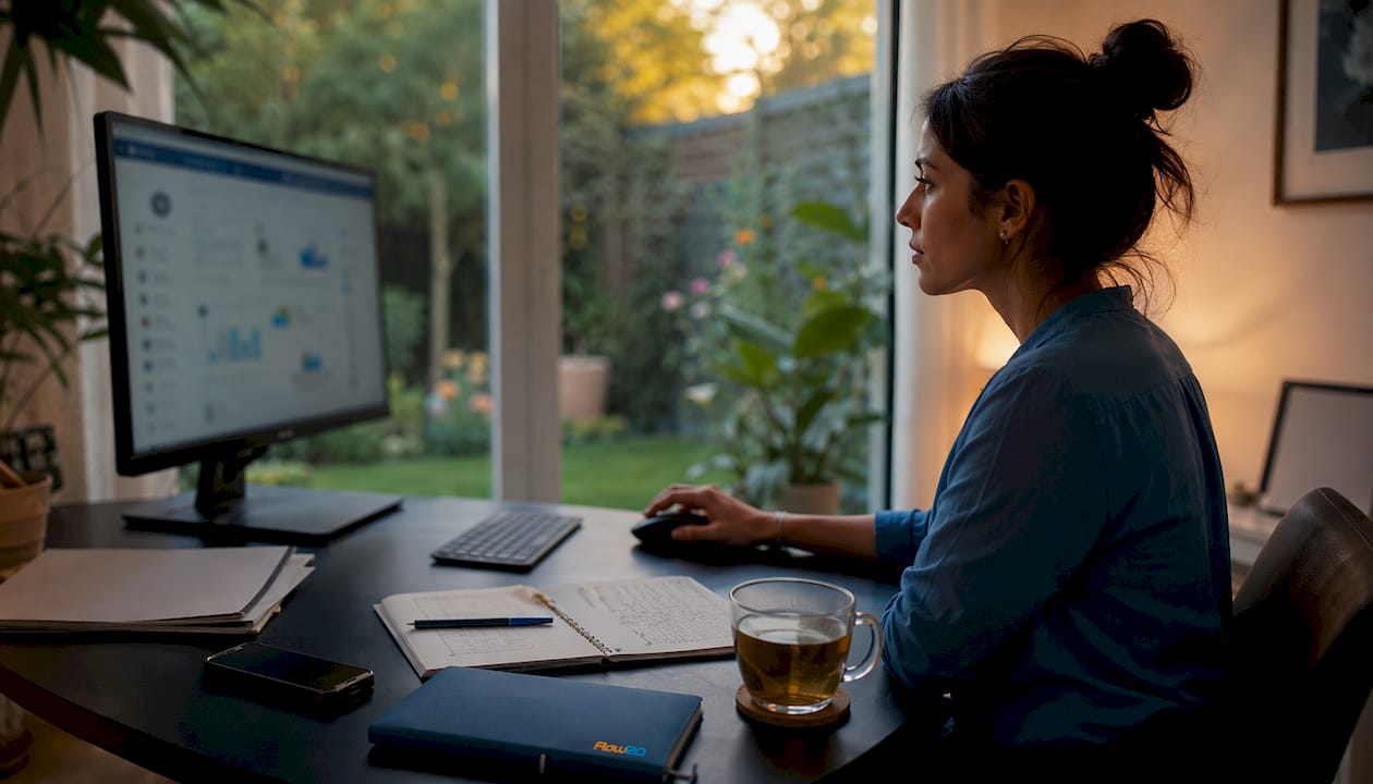 Professional woman working on LinkedIn contact targeting campaign