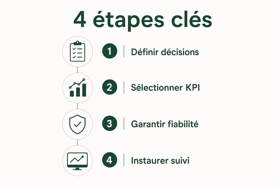 Découvrez en image les 4 étapes clés pour mettre en place un tableau de bord financier efficace au sein de votre PME.