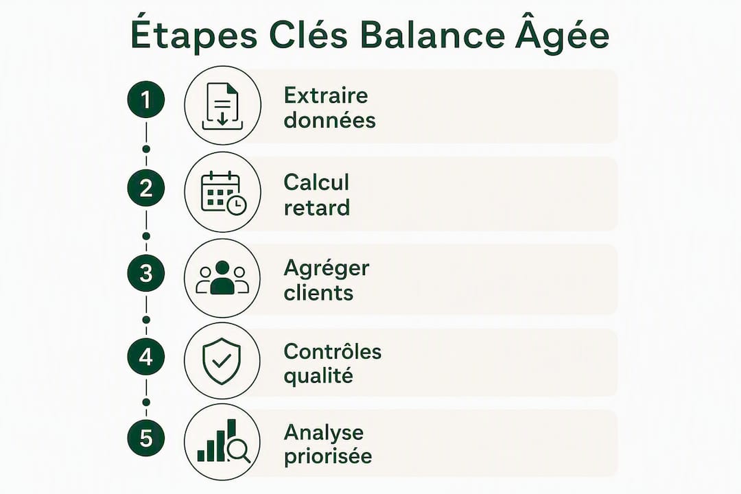 Infographie : les étapes essentielles pour élaborer une balance âgée fiable
