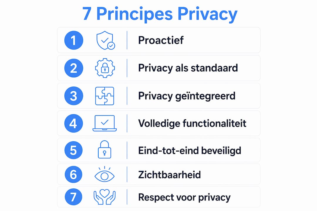 Infographic: de zeven belangrijkste uitgangspunten van privacy by design