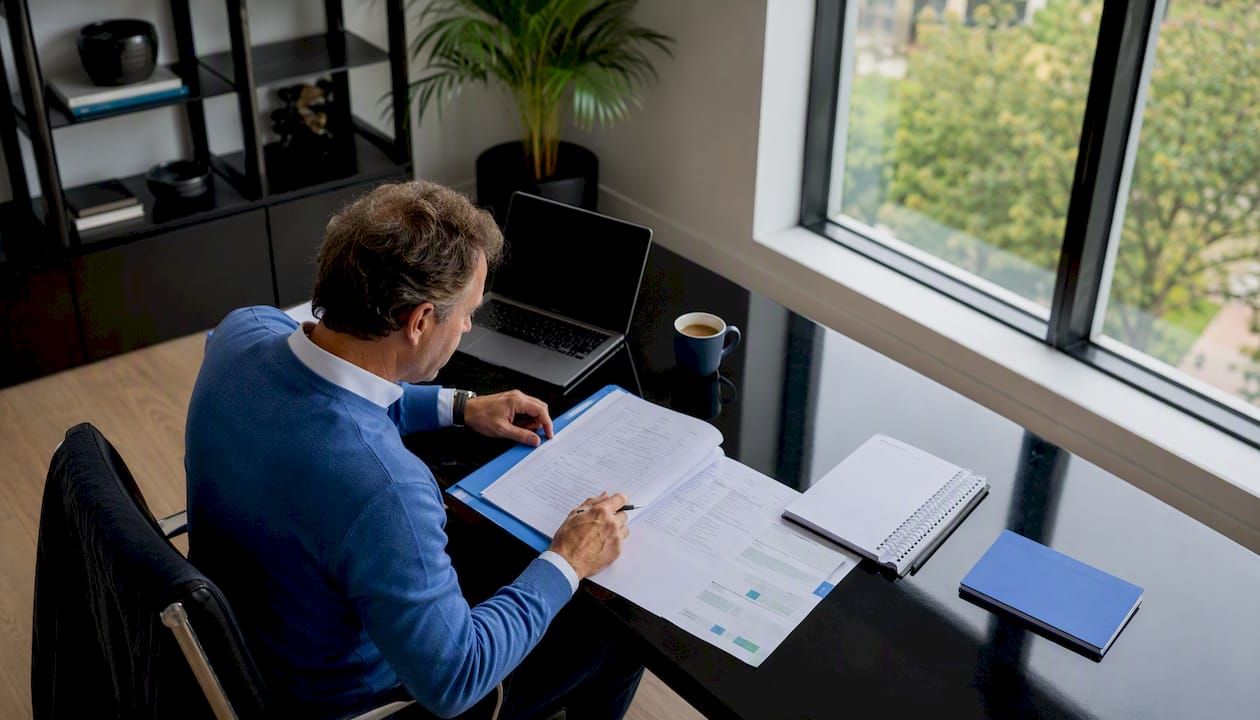 The coach reviews and assesses documents together with the client via the online portal.