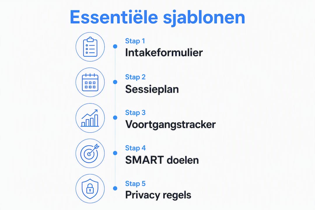 Overzichtelijke infographic: stappenplan voor onmisbare coachingtemplates