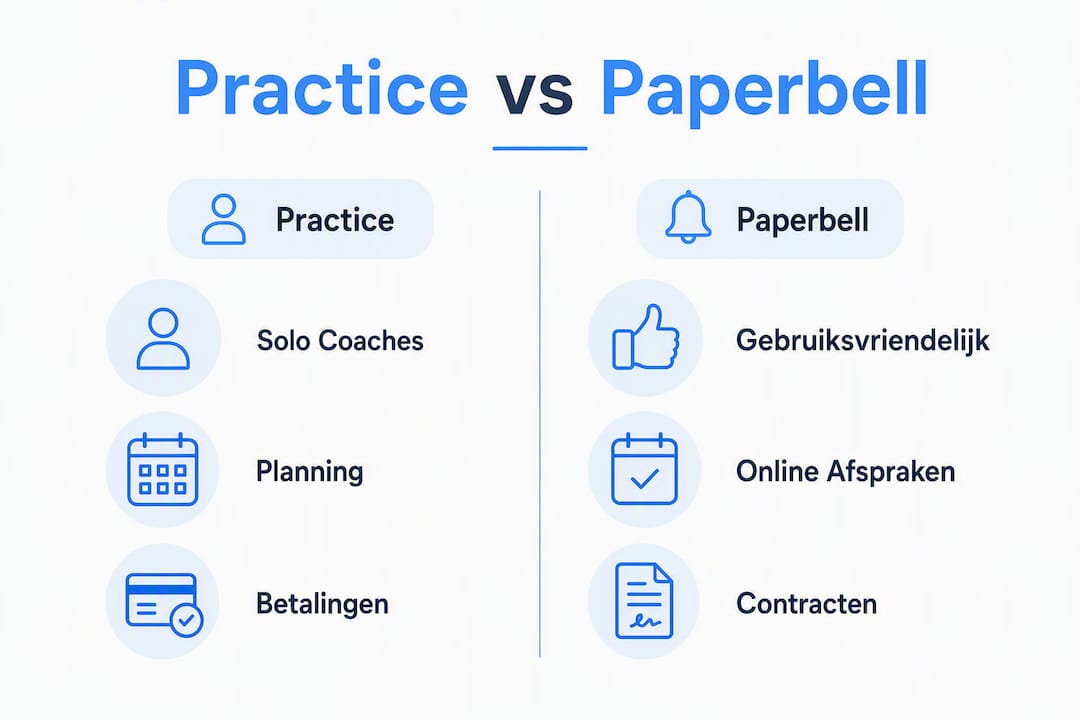 Infographic: Practice and Paperbell placed side by side