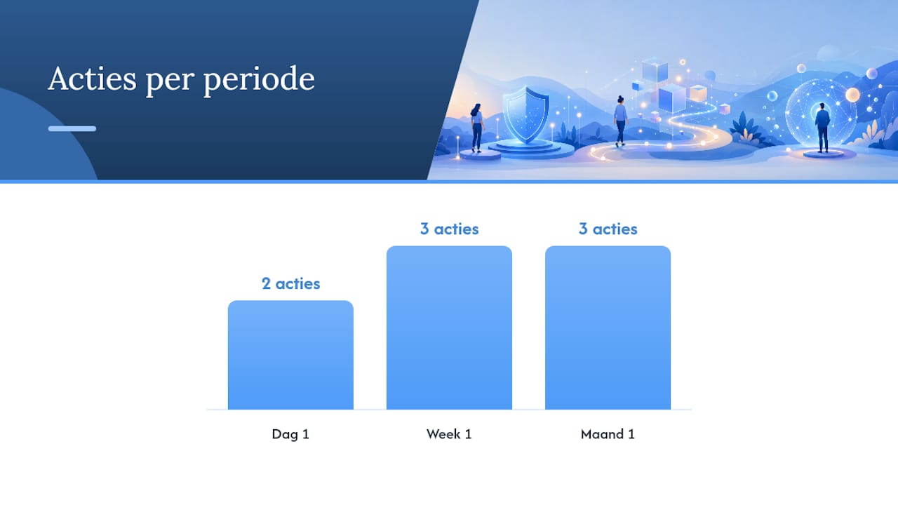 Wat doe je op dag 1, week 1 en maand 1? — overview diagram