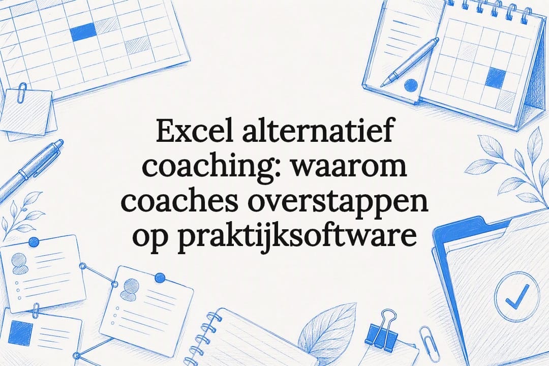Decoratieve illustratie voor de titelkaart van coachingssoftware