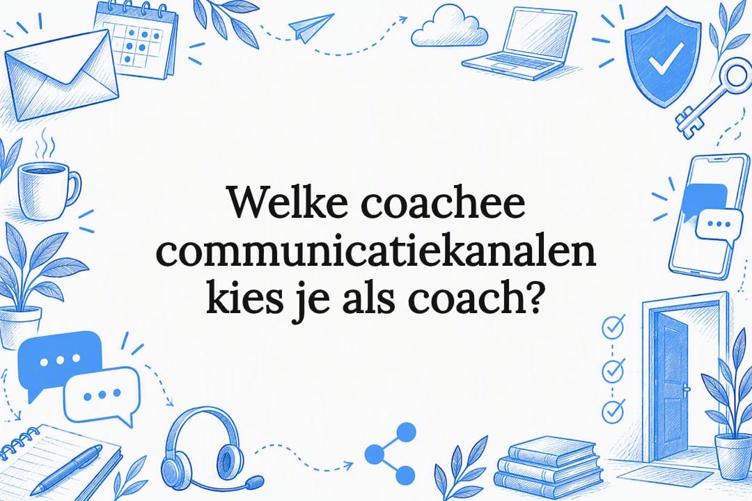 Sierlijke titelkaart over communicatiekanalen voor coaches