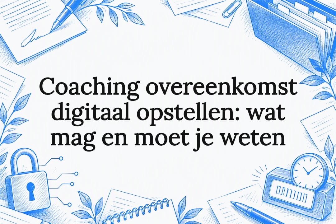 Decoratieve titelkaart voor digitale coachingovereenkomsten
