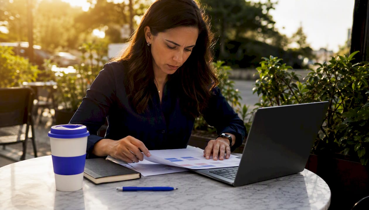 Businesswoman reviewing RFP migration plan