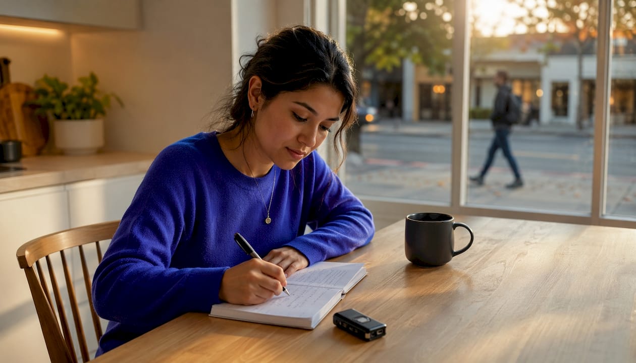 Professional capturing buyer interview notes