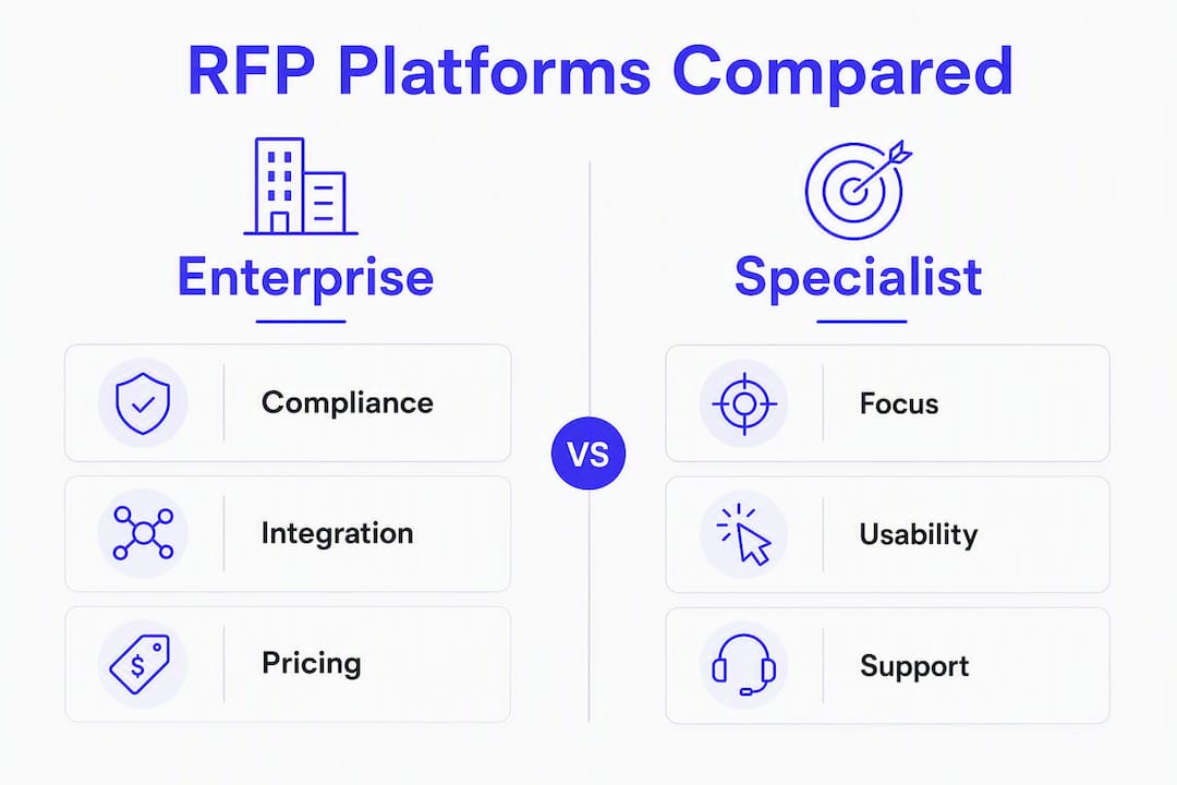 Infographic comparing RFP platform categories