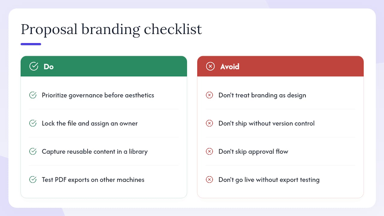 The mistake most teams make with proposal branding — overview diagram