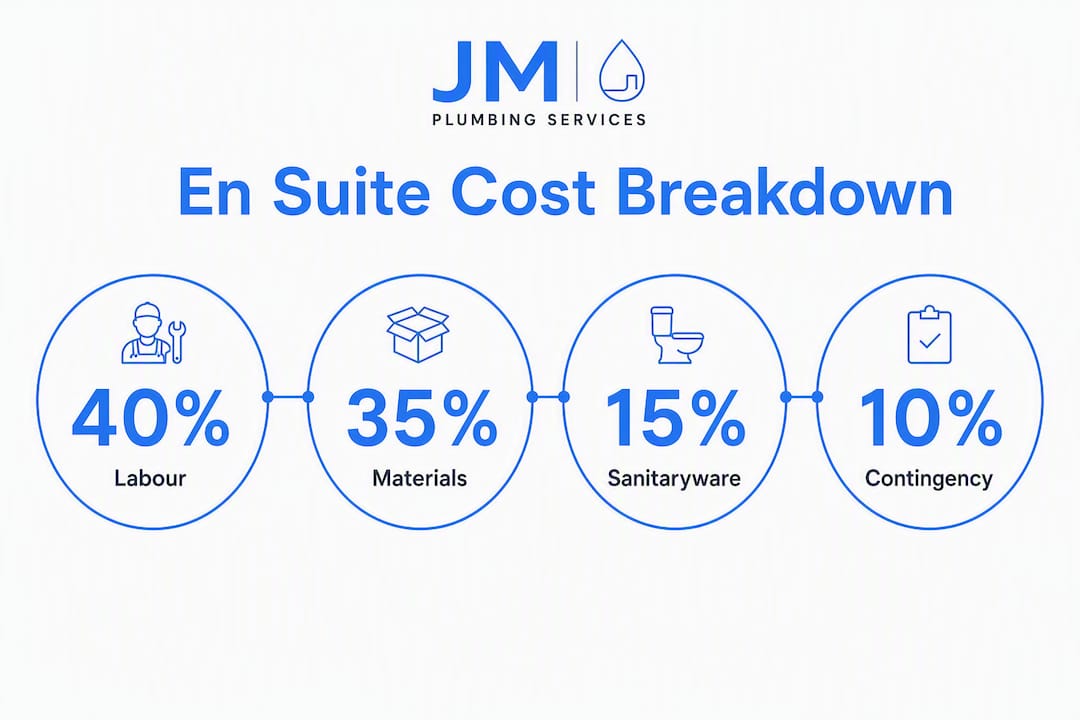 Infographic showing UK en suite bathroom cost distribution